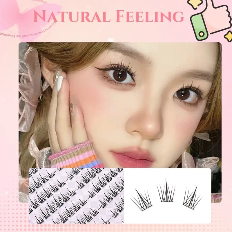 MIAOJIE Cute Sweet Pre-Bond Technology press on lashes without glue Self-adhesive DIY self-adhesive realistic lashes reusable