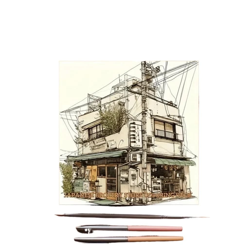 New Japanese Grocery Store Themed Coloring Book Thick Paper Graffiti Fill-in Drawing Art Notebook
