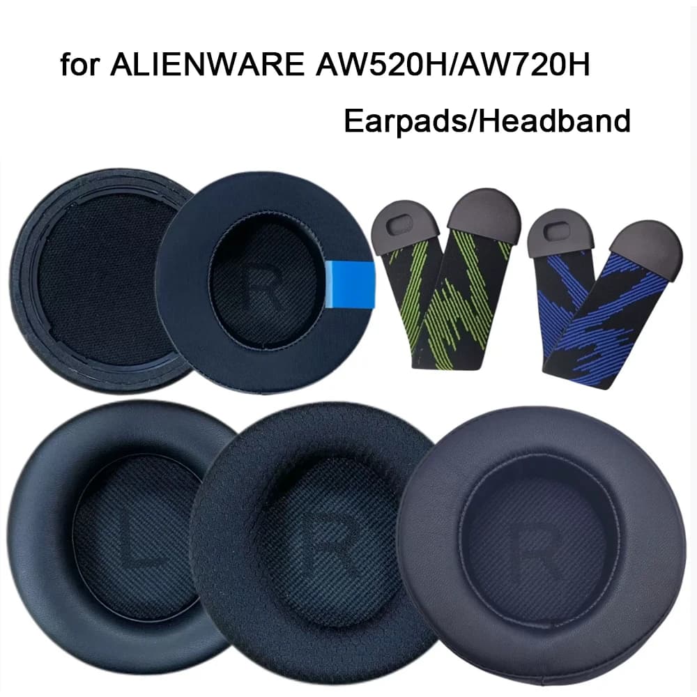 Cuscinetti per cuffie ALIENWARE AW520H AW720H, cuscinetti auricolari di ricambio Set cuscino e copertura fascia per capelli, cuscinetti auricolari in morbida memory foam