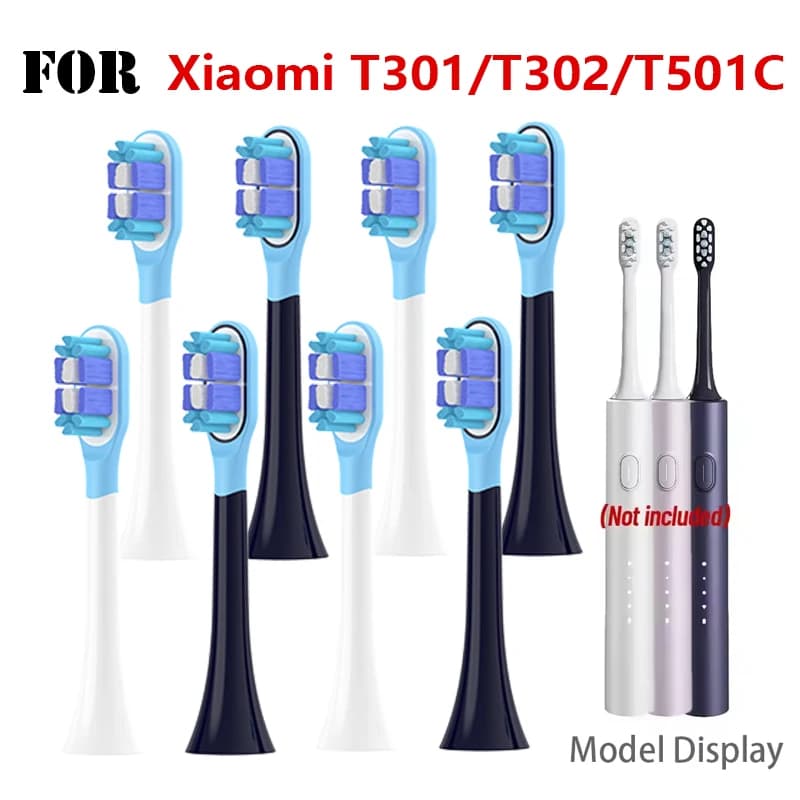 4-12 pezzi Testine di ricambio per spazzolino sonico Xiaomi Mijia T301/T302/T501C, in silicone Dupont senza rame
