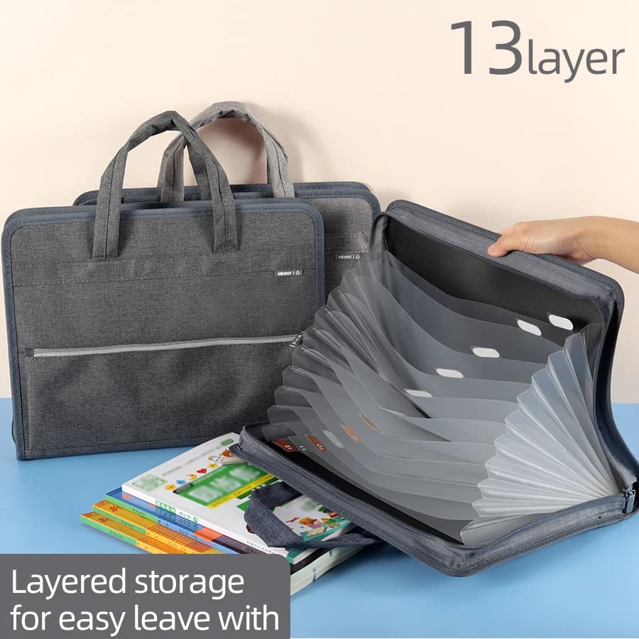 Bags for external pocket documents Large capacity portable canvas organ bag A4 Conservation and multilayer sorting