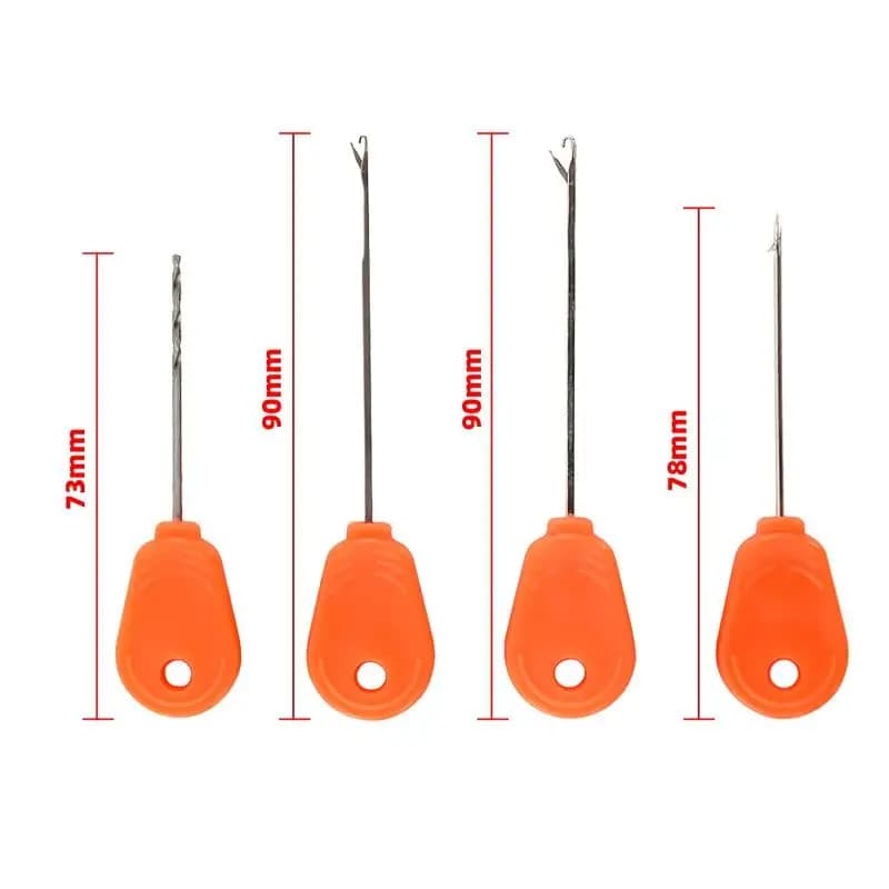 Set of needles for shoving baits for carp fishing with storage box, essential fishing gear for threading the baits quickly and easily