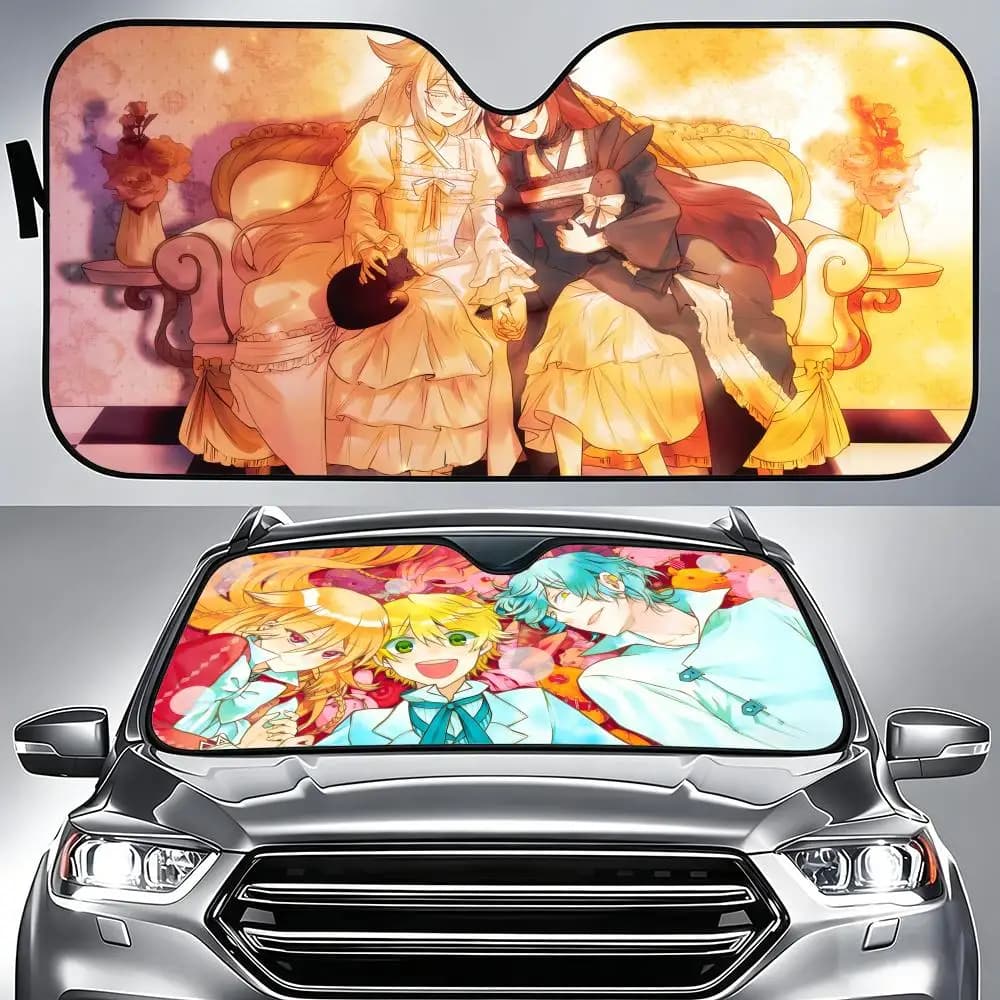 Parasole per parabrezza in lamina di alluminio Anime P-Pandora H-Hearts, protezione UV, isolamento termico, riutilizzabile