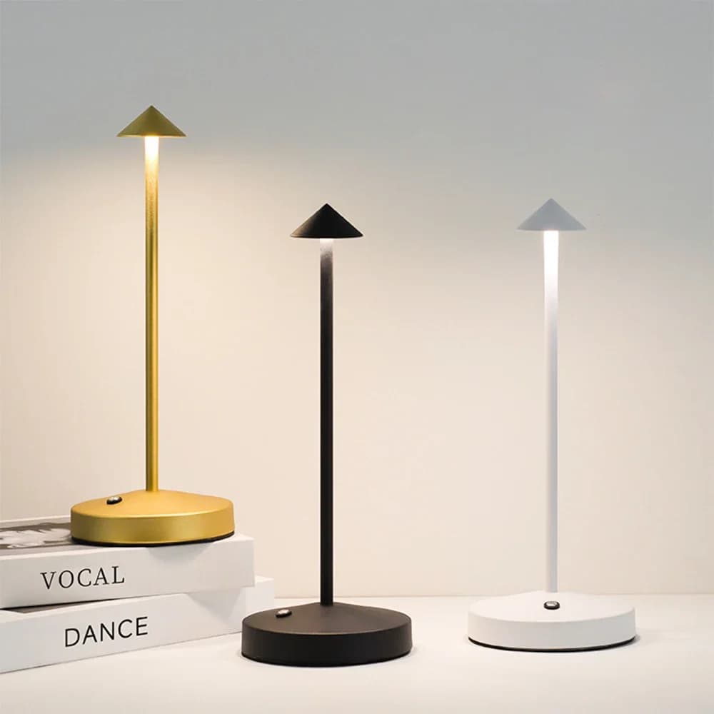 Beautiful Rechargeable LED Table Lamp Tactile Sensor Wireless Desk Lamp 3 Colors Bedside Table Light Creative Room Furniture Night Li
