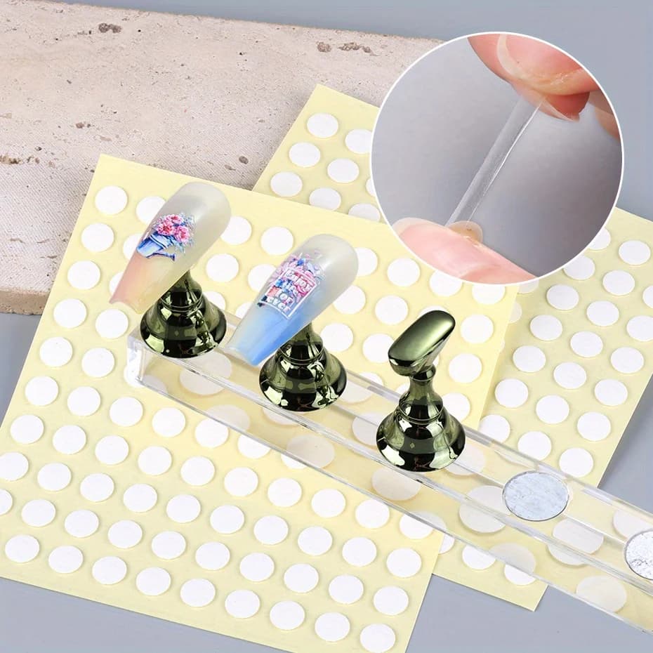 400 punte Nastro adesivo biadesivo trasparente Tabellone per unghie senza traccia Pasta Pratica Base di fissaggio Colla gelatinosa Strumento per manicure