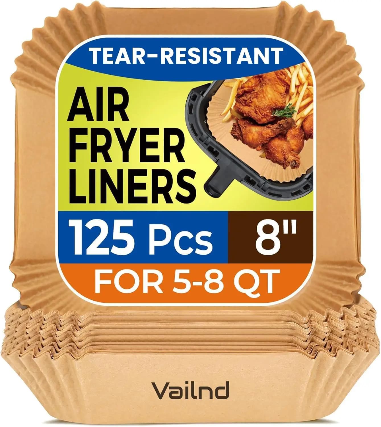 125 Air Frying Card Parts, Microwave Oven Paper Sheets, U.S. Quadrate Coatings and No Whitening (20 cm)