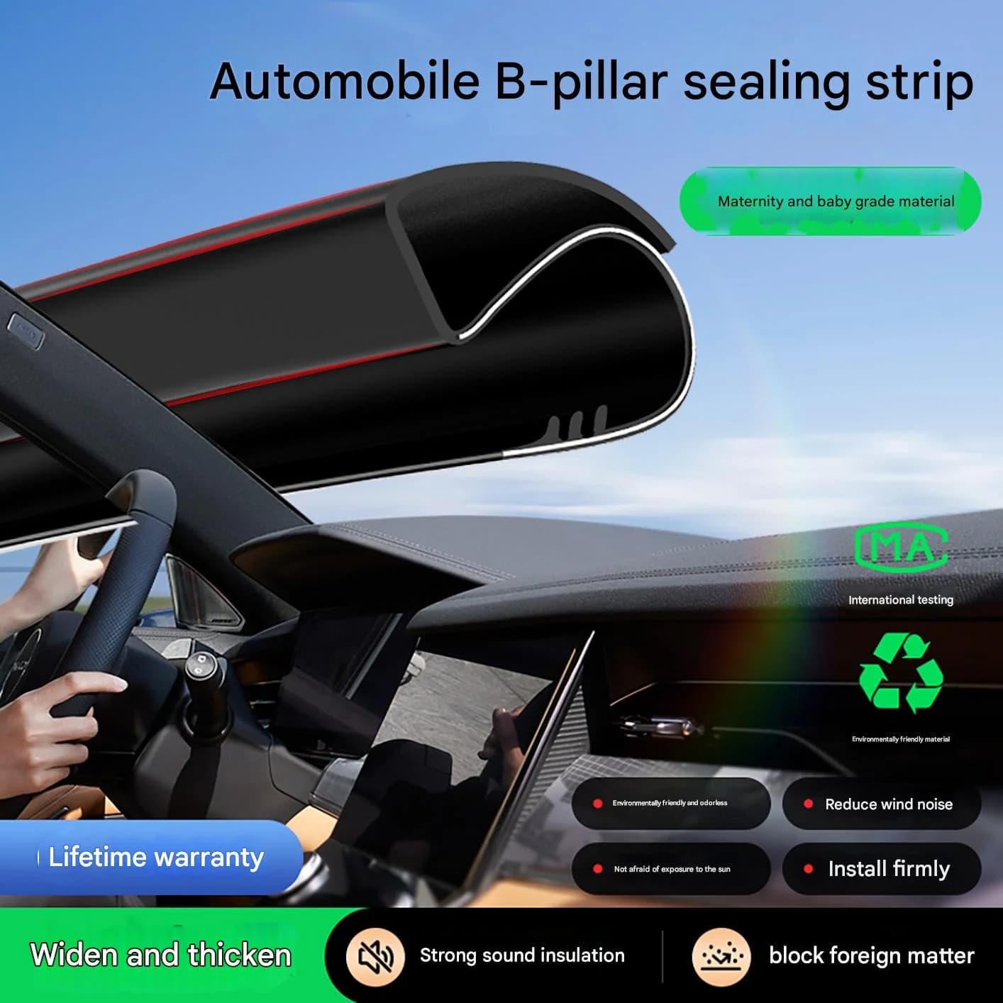 Guarnizioni per Auto, Protezione Antirumore e Antivento per Montante B, Guarnizione per Bordi Porta Auto, Accessori Decorativi e Sigillanti