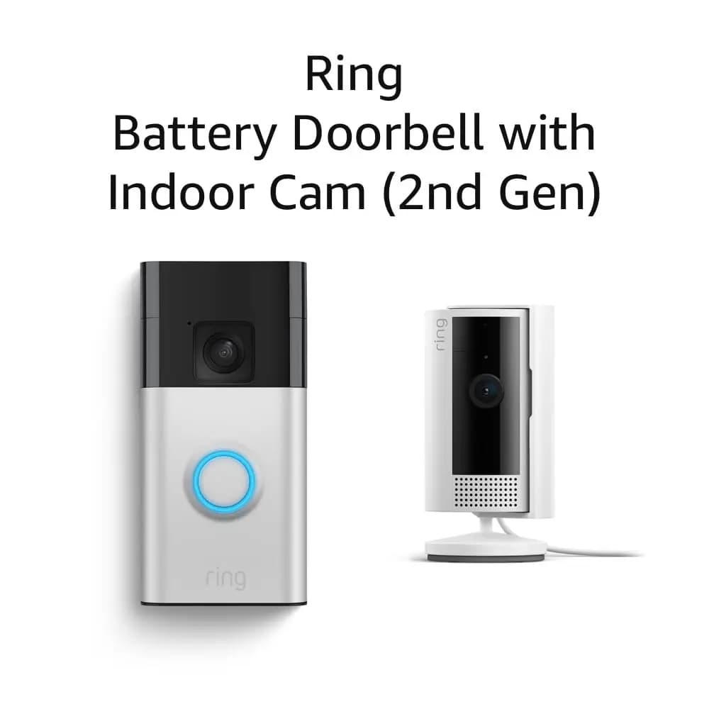 Campanello Video Wireless con Telecamera di Sicurezza Interna, Bianco - Facile Installazione e Rilevamento del Movimento