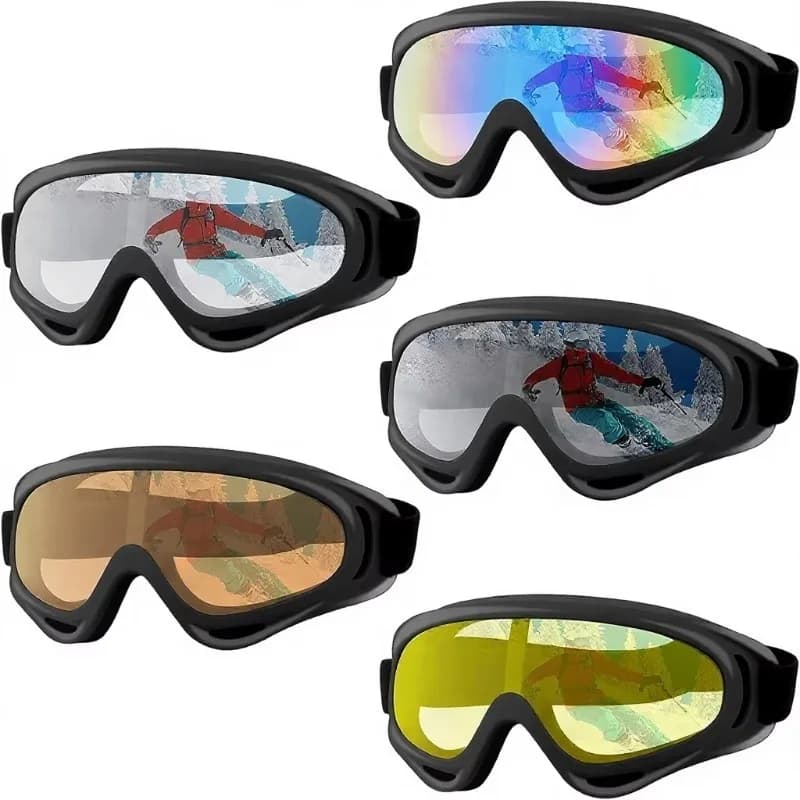 Airo 5 Pack Ski Goggles for Men Women Kids Adult Youth with UV Protection and Anti-fog Lenses Made in China