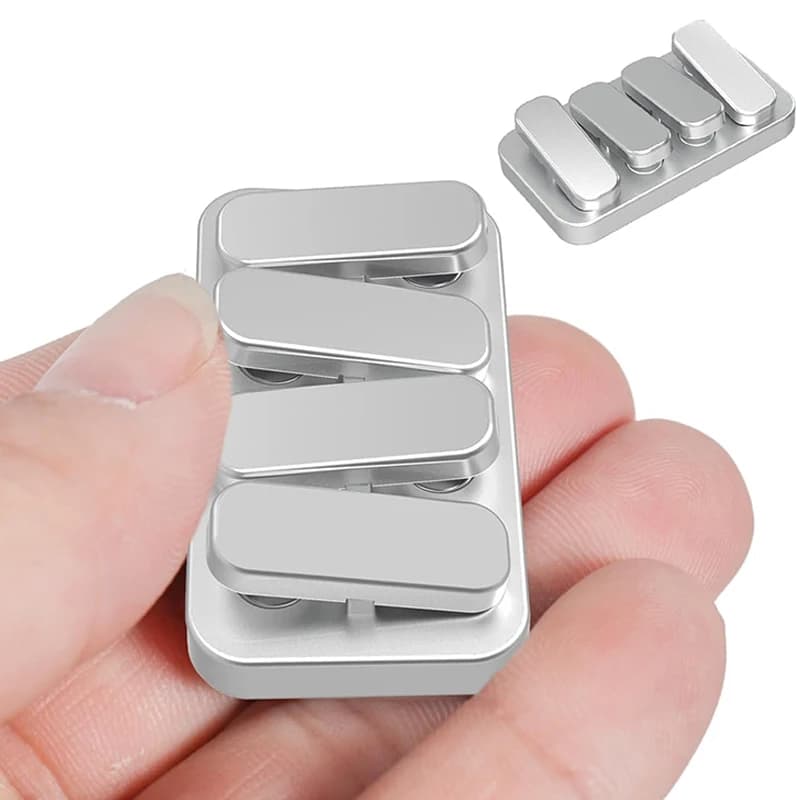 Silver Piano Key Metal Fidget Slider EDC Clicker tattile magnetico Giocattoli ADHD Bambini Adulti Regali per alleviare lo stress e l'ansia