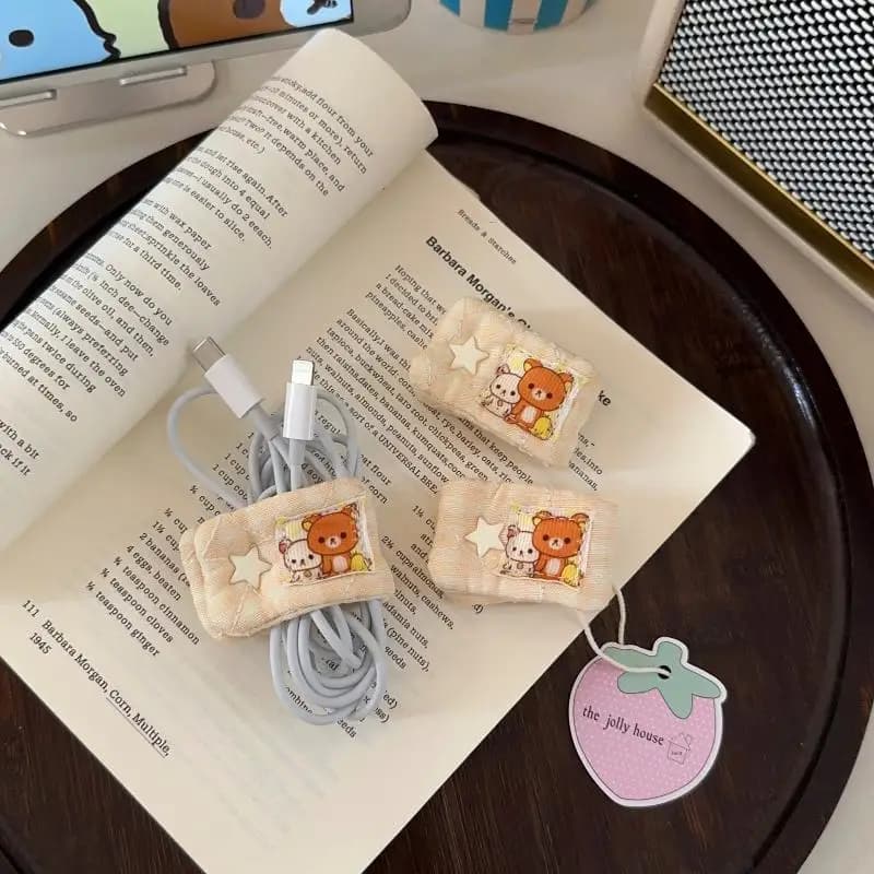 Nuovo Organizzatore Portatile per Cavi di Ricarica a Forma di Cartone Animato Mashumaro, Strumento di Stoccaggio Portatile