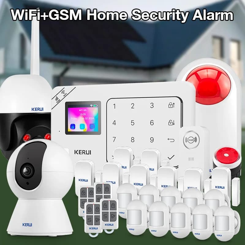 KERUI WiFi GSM Kit sistema di allarme antifurto per allarme antifurto wireless domestico Tuya Smart Life App Protezione di sicurezza Alexa W181