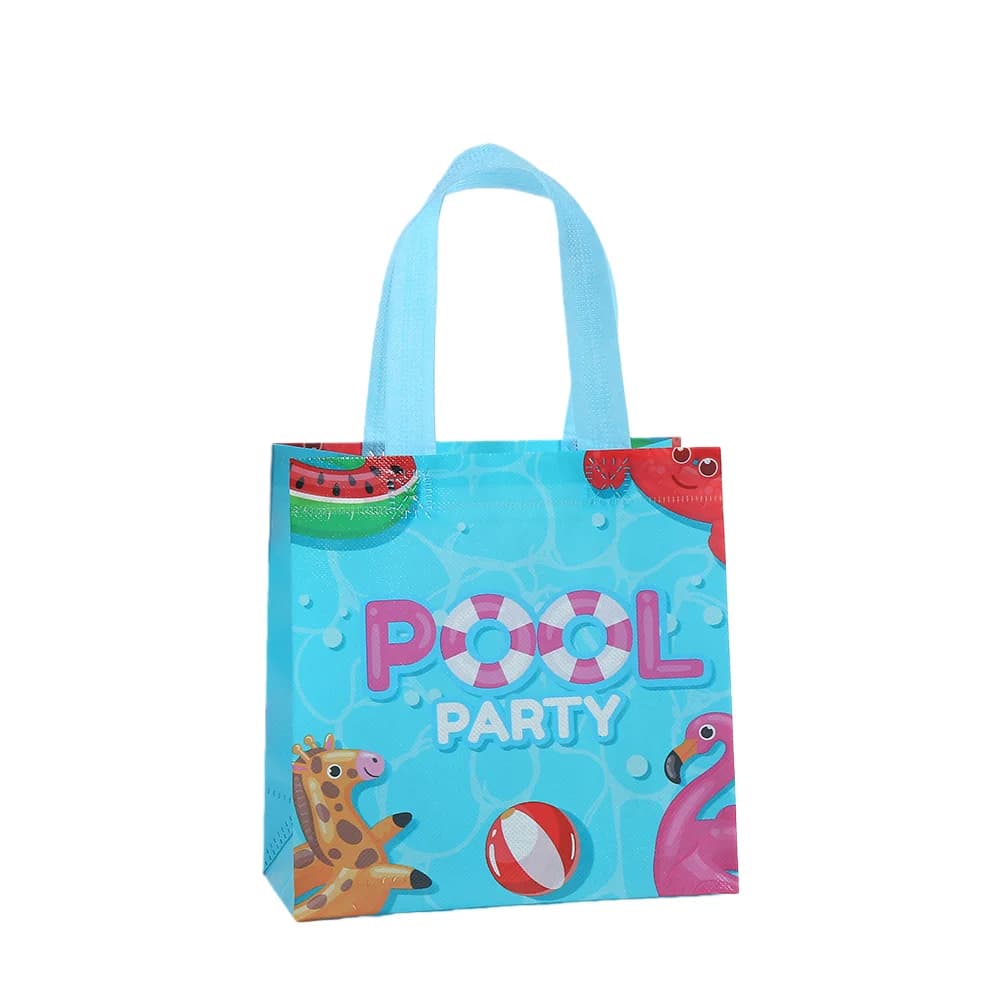 10/24pcs Sacchetti regalo per feste in piscina estiva Borse riutilizzabili in tessuto non tessuto per bambini Aula Dolcetti Omaggi per eventi in spiaggia Forniture
