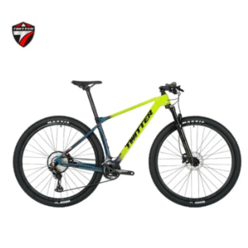 Bicicletta da montagna leggera TWITTER MTB con freni a disco idraulici XT/M8100-2*12S, telaio in fibra di carbonio con cavi interni, ruote 27.5*2.25C.