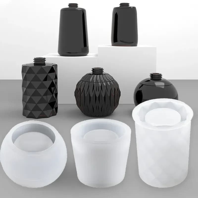 Bottiglia di aromaterapia Stampo in silicone Bottiglia di lozione Dispenser di sapone Stampo in resina Fai da te Epossidico UV Decorazioni per la casa fatte a mano Stampi per serbatoio di stoccaggio