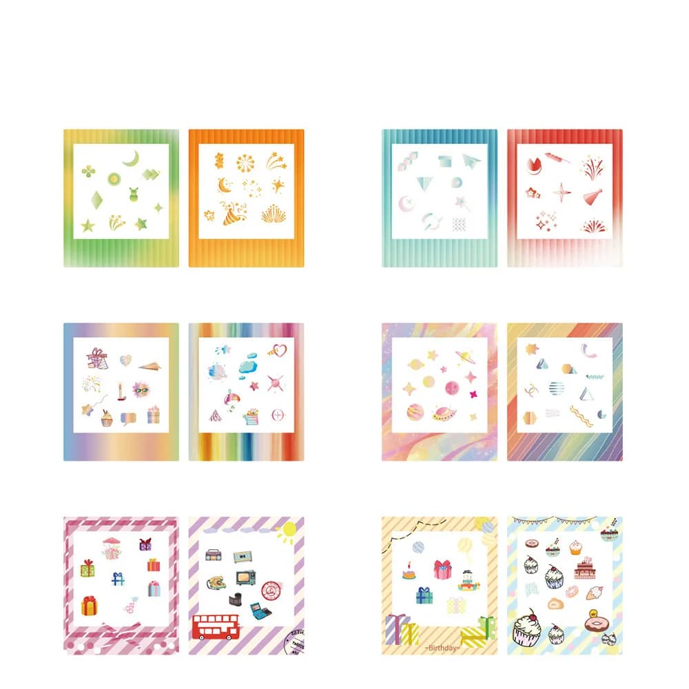Etichette per cornice in pellicola quadrata da 4 pollici Decorazione fotografica 12 adesivi decorativi creativi fai-da-te per Fujifilm Instax Square SQ1/SQ40