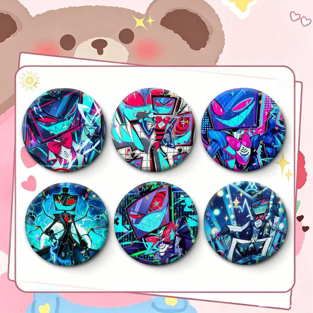 COOL H-Hotel H-HazbinS Vox Bank Badges Creative Tinplate Button PinsBrooch Badge Clothes Backpack