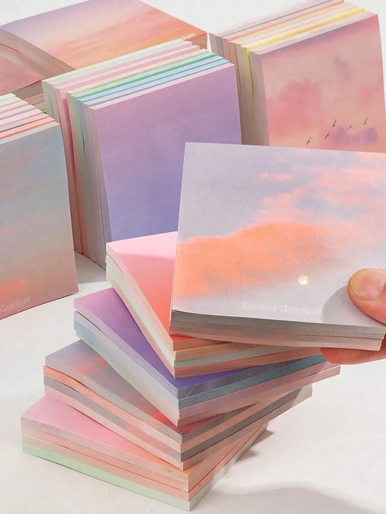 Blocco note adesivo sfumato – 200/50 pezzi con design minimalista a nuvola per messaggi e promemoria, Ritorno a scuola