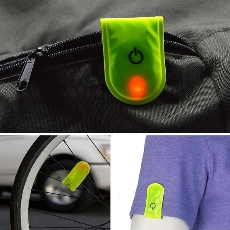 LED Magnetic Reflective Safety Light Multi-Mode Warning Clip for Night Running/Cycling/Jogging, Bright Green, Fits Clothes/Bags