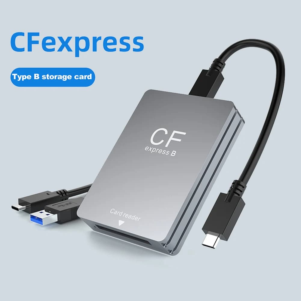 CFexpress Type B Card Reader with USB C To USB C/A Cable CFexpress Reader Adapter Support Android/Windows/ OS for SLR