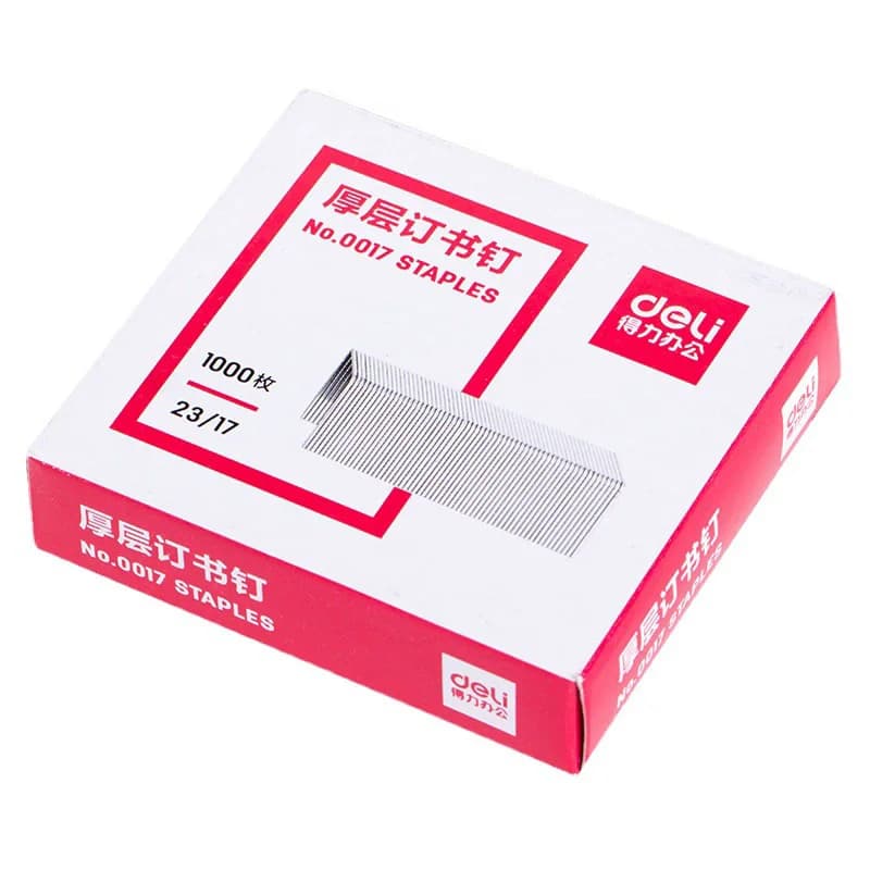 1000 pz/scatola Deli 23/17 Graffette Heavy Duty Rilegatura 130 Lenzuola Cucitrice di Carta Forniture Per Ufficio Scolastico Studente di Cancelleria Strumento di Affari