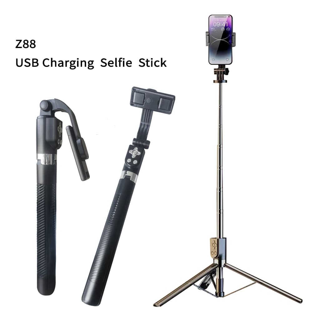 Z88 1.65m Asta Selfie Wireless per Cellulare con Treppiede, Telecomando Bluetooth, Treppiede Espandibile per iPhone e Smartphone