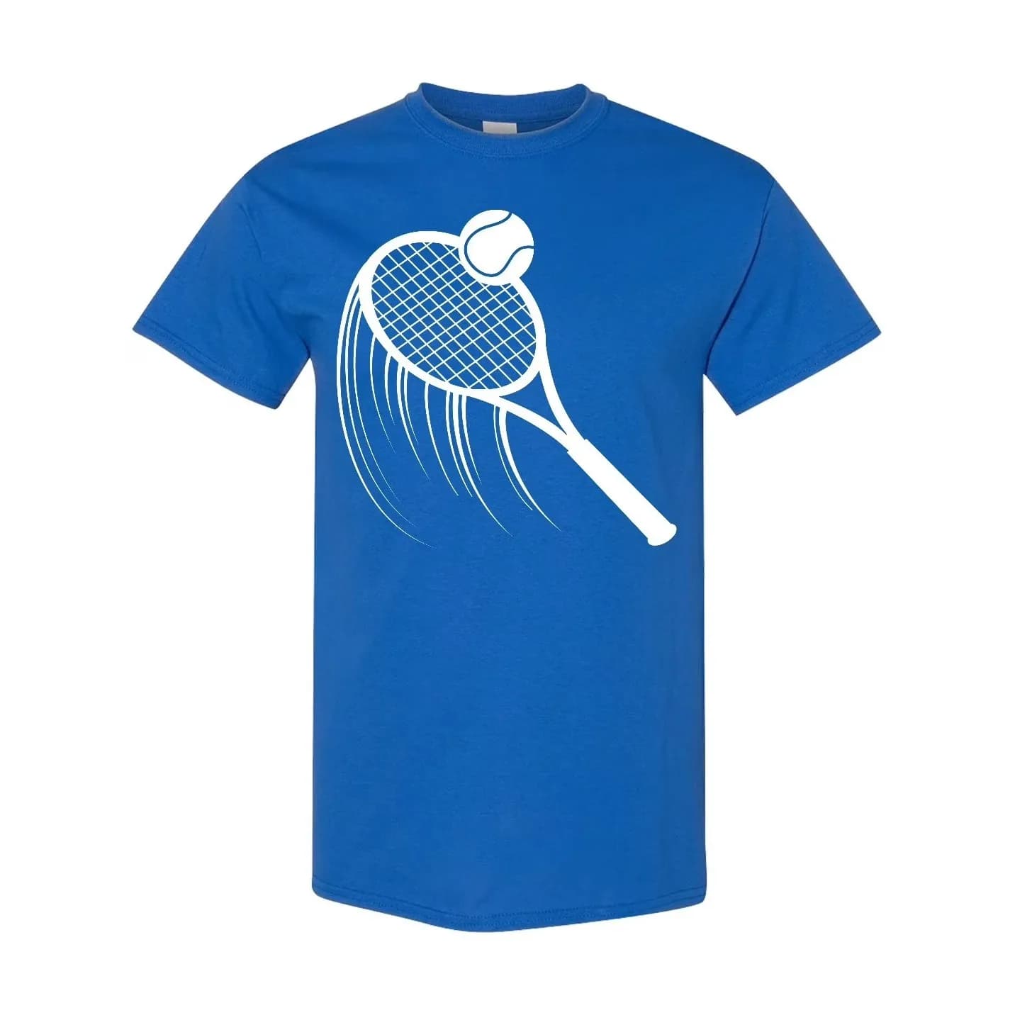 T-shirt da uomo in cotone con grafica Tennis Racket Ball, girocollo, manica corta, traspirante