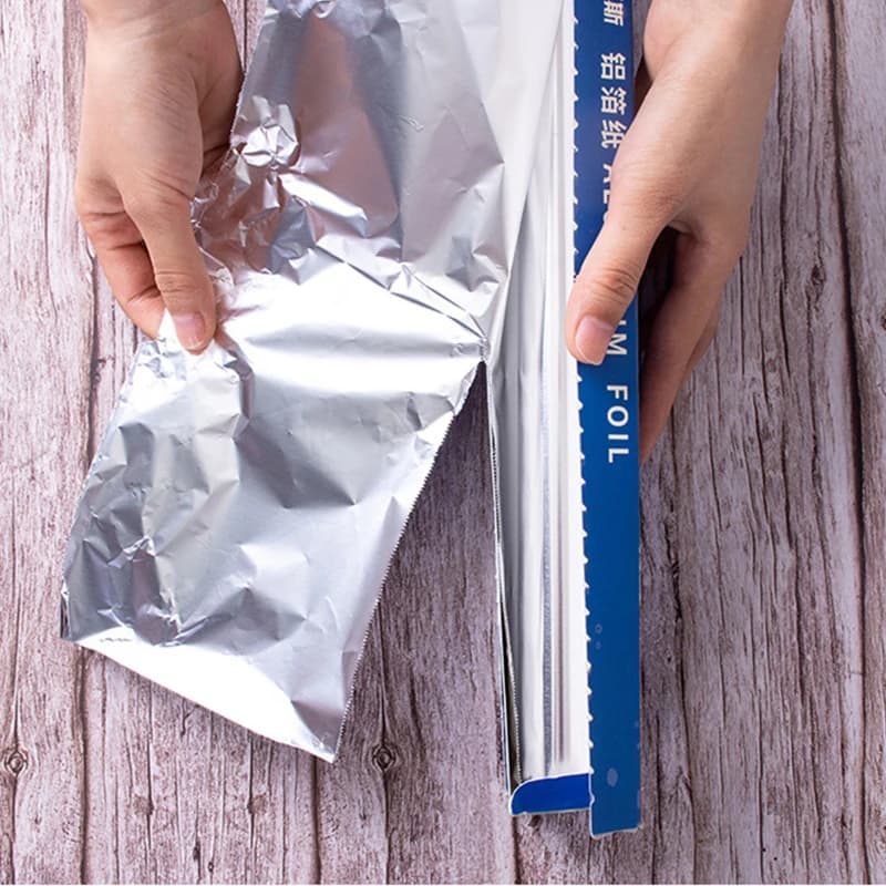 Carta in foglio di alluminio per uso alimentare, foglio di latta usa e getta, friggitrice ad aria da forno, rotolo di foglio di alluminio per barbecue, carta da imballaggio, 5m, 10m * 30cm
