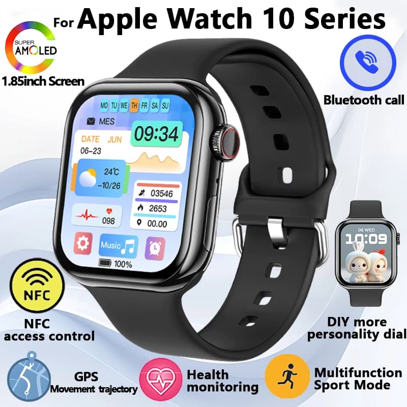For Apple Watch 10 Smart Watch GPS NFC Dial More Personality Women Health Monitor Sports Mode Music Bluetooth Smartwatch
