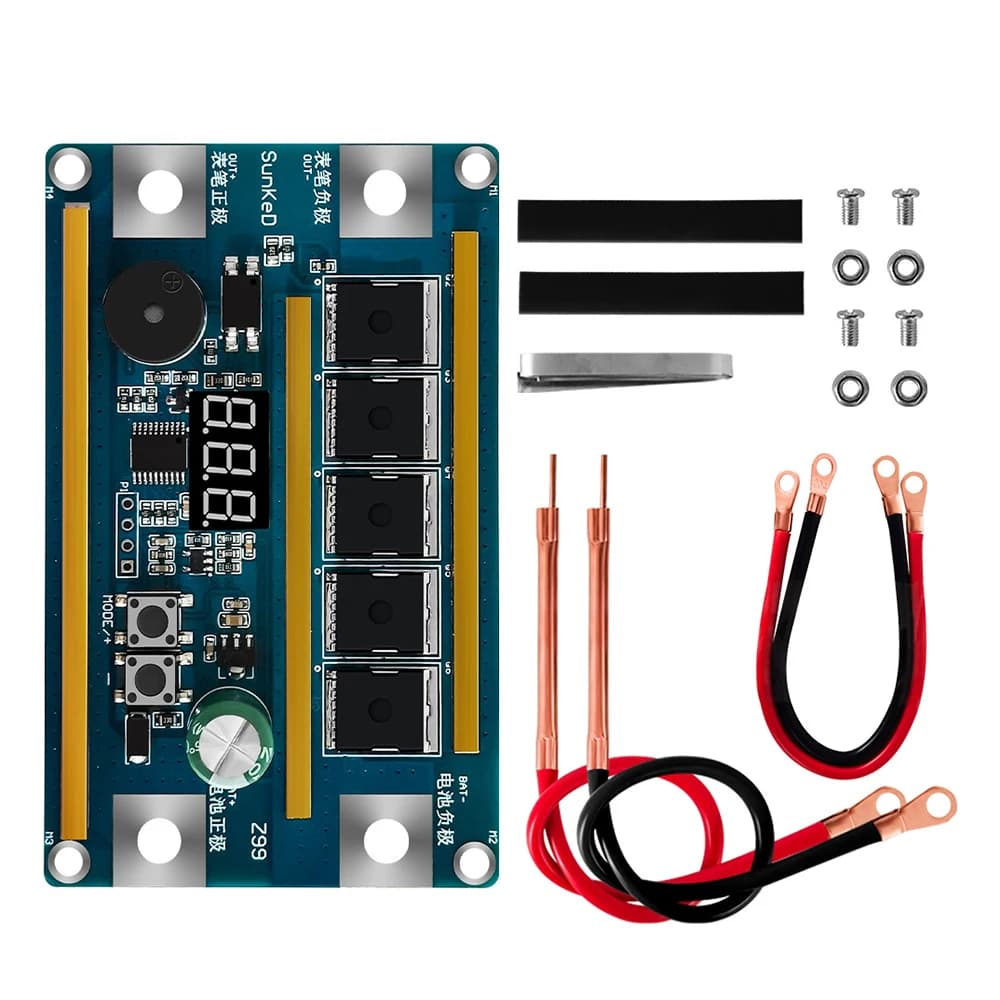 Saldatrice a Punti 12V con Circuito PCB, Batteria al Litio 18650, Macchina per Saldatura a Punti Portatile, Kit Fai-da-Te