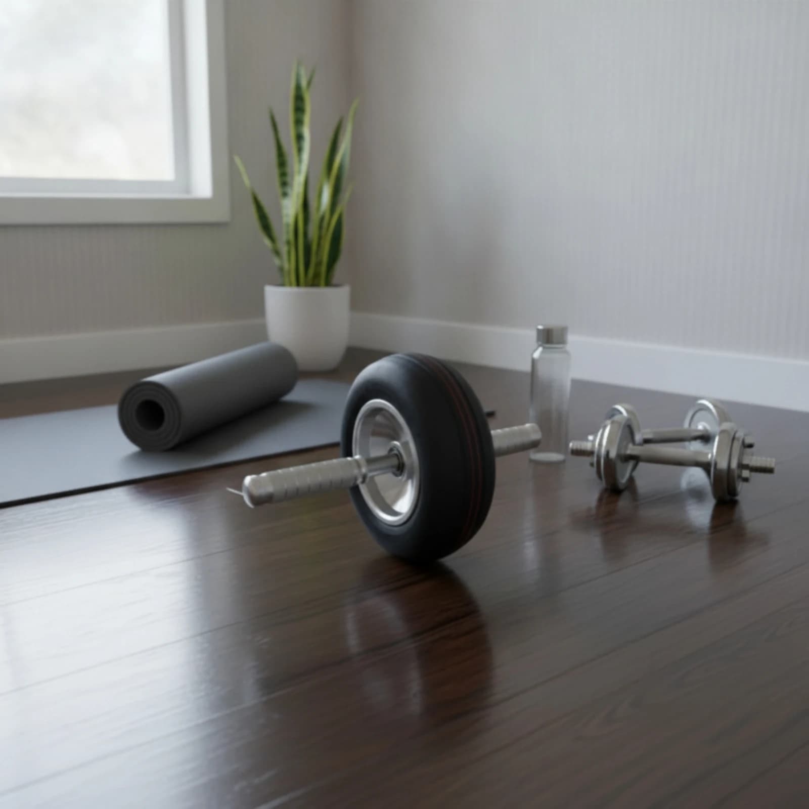 Ab Wheel Knurled Ab Roller Workout Roller Non-Slip High-Strength for Fitness Enthusiasts, Home Gym
