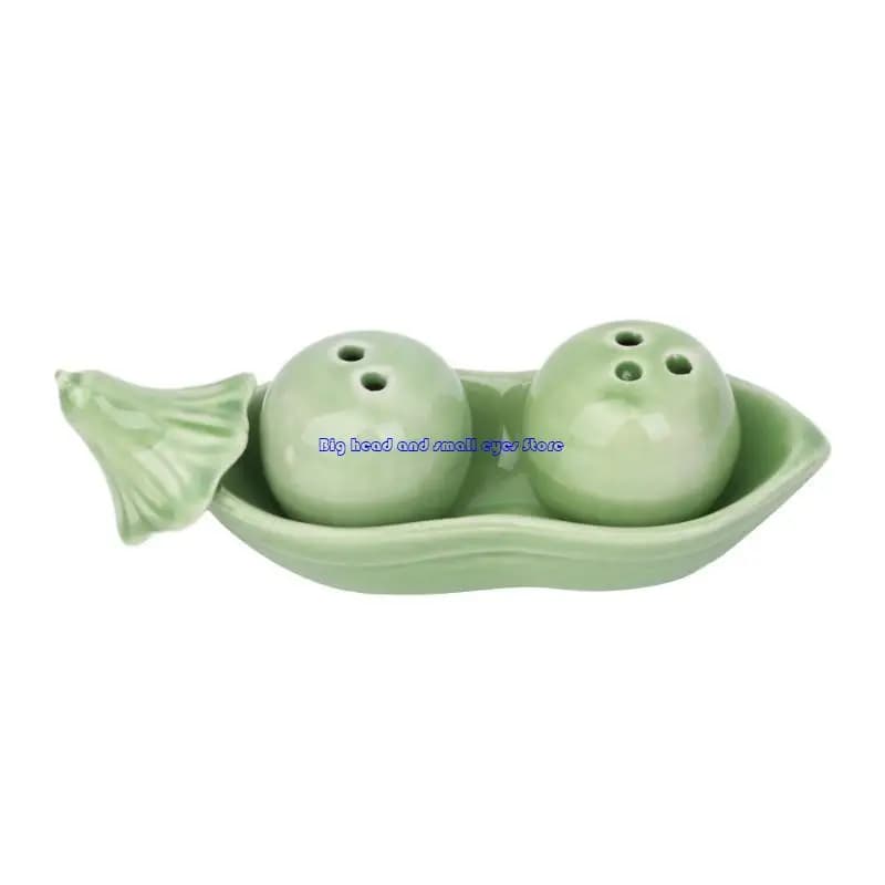 Set condimenti dal design unico, due piselli in cialde, sale e pepe in ceramica, set regali per festa nuziale