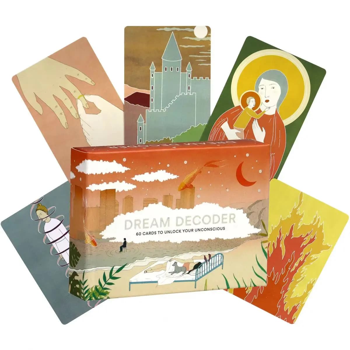 Deck Oracle Decoder da sogno da 10,4 * 7,3 cm 60 carte per sbloccare i tuoi sogni Interpretano inconsciente Simboli dell'Archetypal dai tuoi sogni