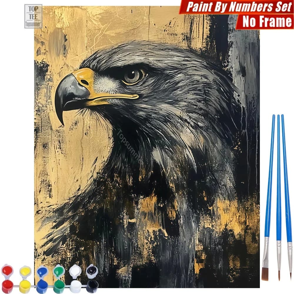 Eagle Sharp Feathers DIY Digital Oil Paint Kit - Eagle Sharp Detailed Wall Art Home Decor Father'S Day Gift For Husband