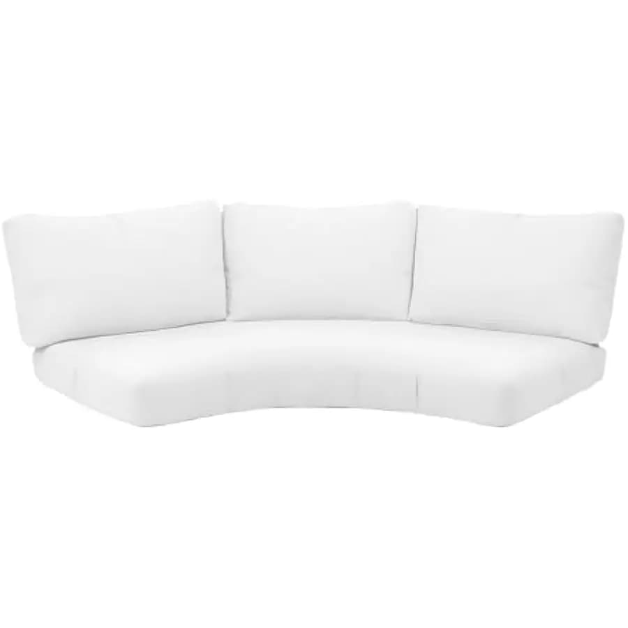 Outdoor Curved Sofa Cushion Cover with Zipper & Anti-Slip Particles, Half Moon Patio Furniture Cushions Covers Waterproof, Olefi