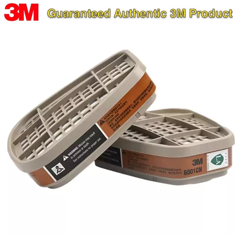 Authentic 3M 6001 Organic Vapor Cartridge NIOSH Approved Respirator Filter for Paint Spray Solvents Chemical Gas Protection Half