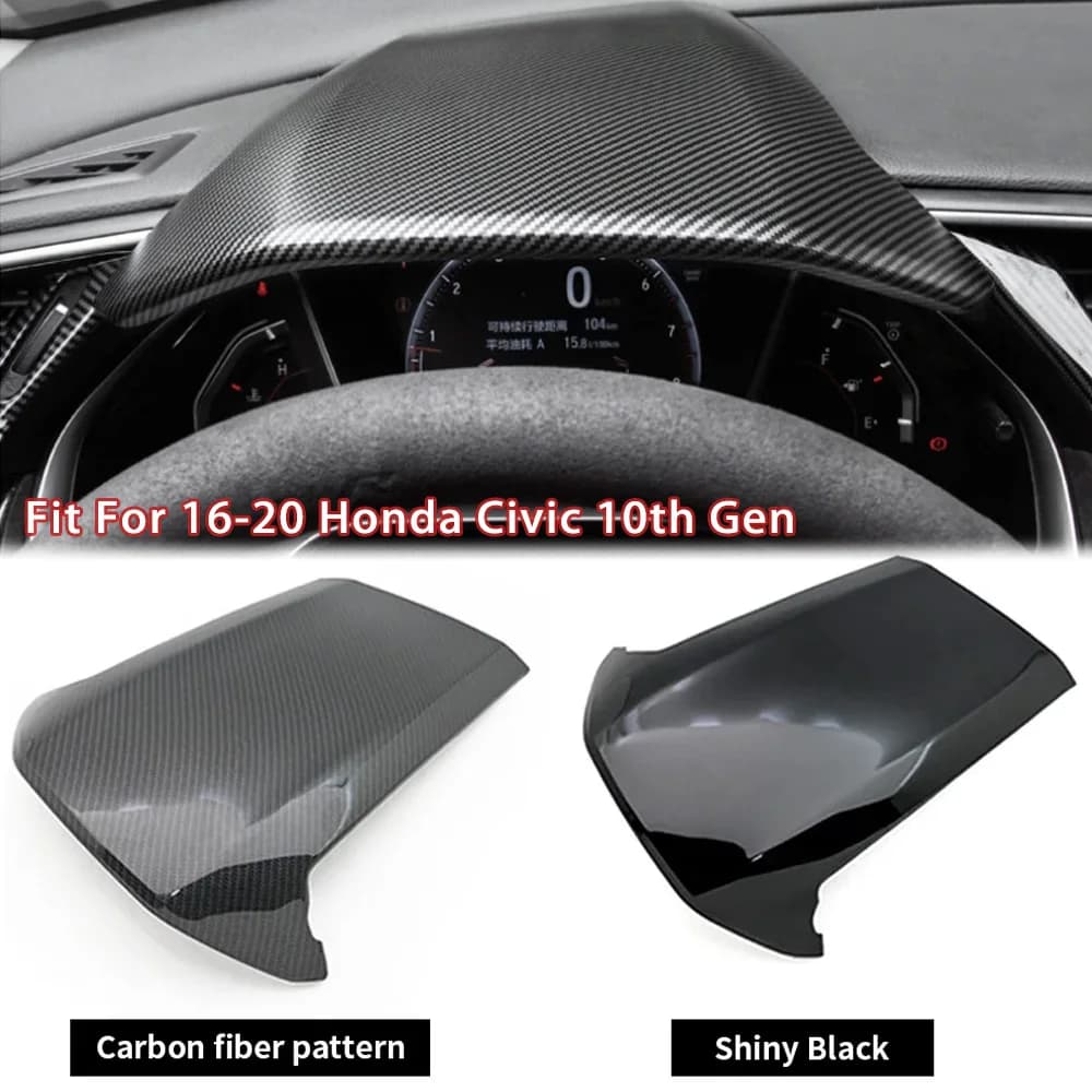 Car Dashboard Trim Cover Frame volante Center Console cruscotto Case Sticker Fit For 16-20 Honda Civic 10th Gen