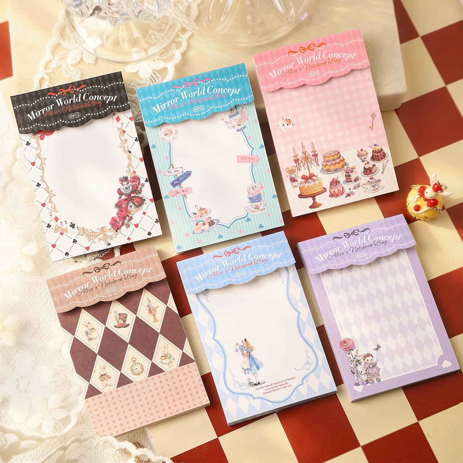 40 Sheets Retro Fantasy White Kraft Note Paper, Wonderland Aesthetic Scrapbooking Decoration