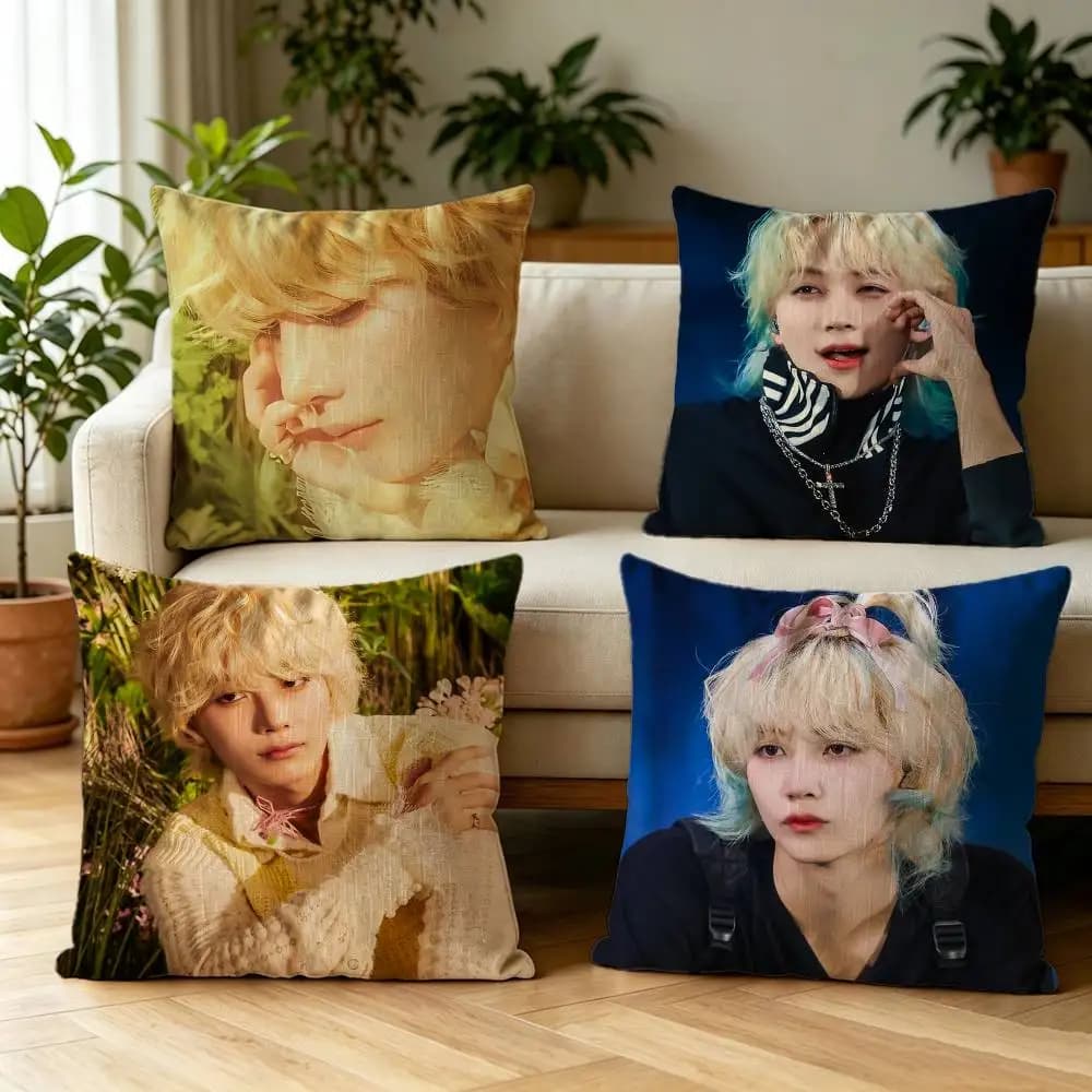 J-JeonghanS Angel Double-sided print Pillow Case Pattern Printed Pillowcase For Living Room Sofa Cushion Cover