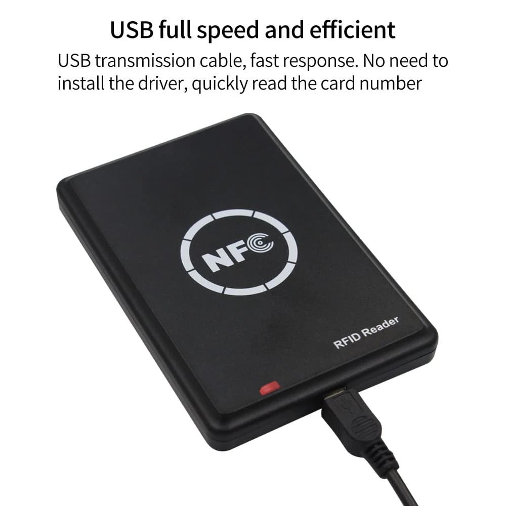 Lettore di smart card NFC a frequenza multipla Scrittore Copiatrice RFID Duplicatore 125KHz 13,56MHz Programmatore Fob USB Copia di carte chiave Crittografia