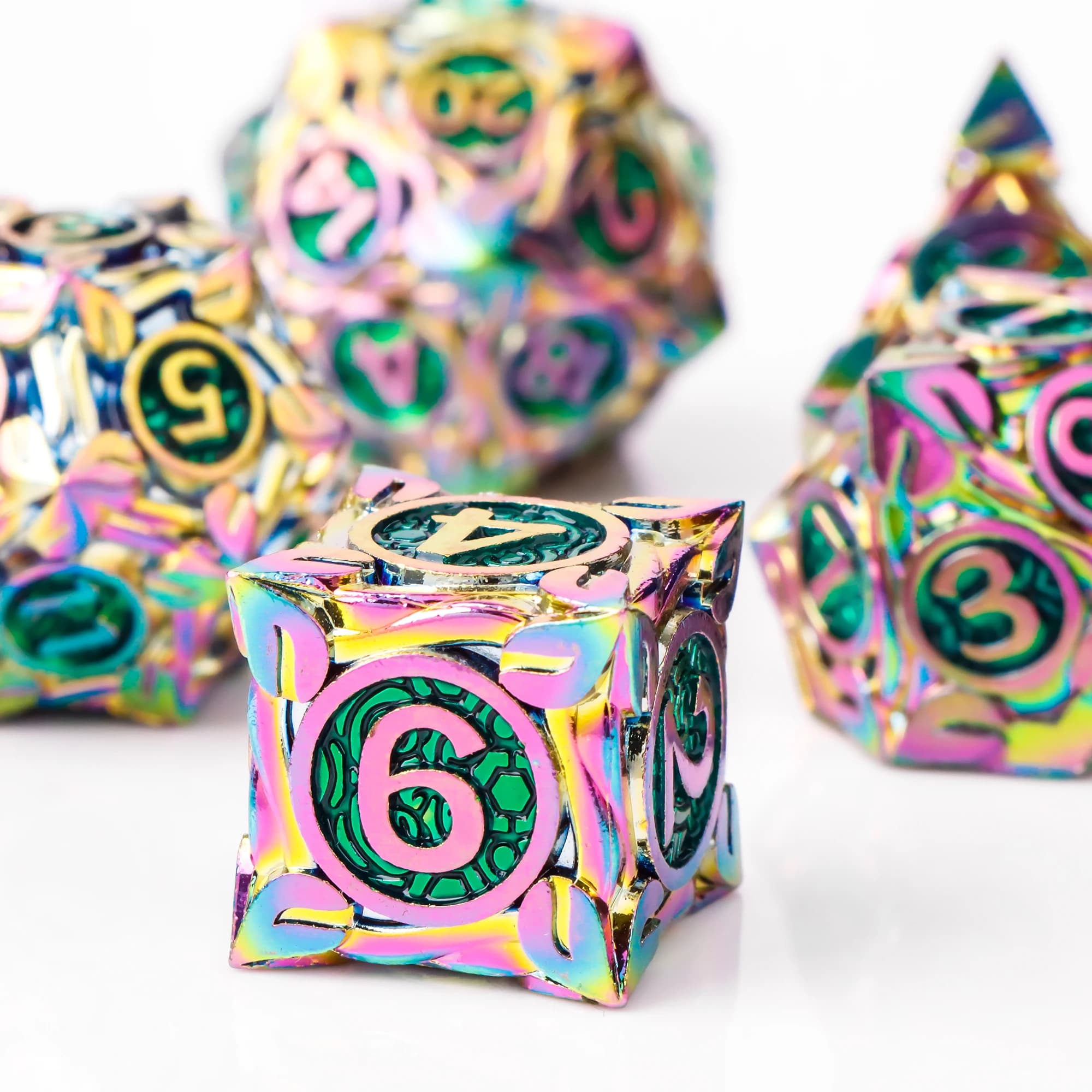Dice D e D RPG Dadi metallici per dadi poliedrici DnD per Dungeons and Dragons Dice Giochi di ruolo D&D Dice Regali Dadi verdi