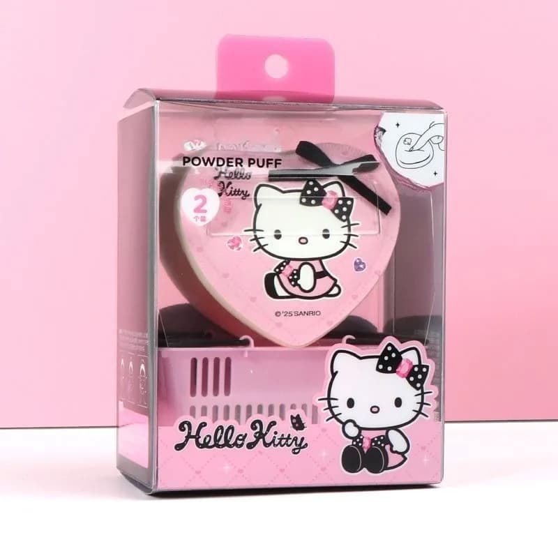 Set di Spugnette in Cotone Lucido Anime Sanrio HelloKitty per Correttore e Fondotinta, Morbide, Soffici, Carine, Kawaii, Leggere e Resistenti, Ideali come Regalo
