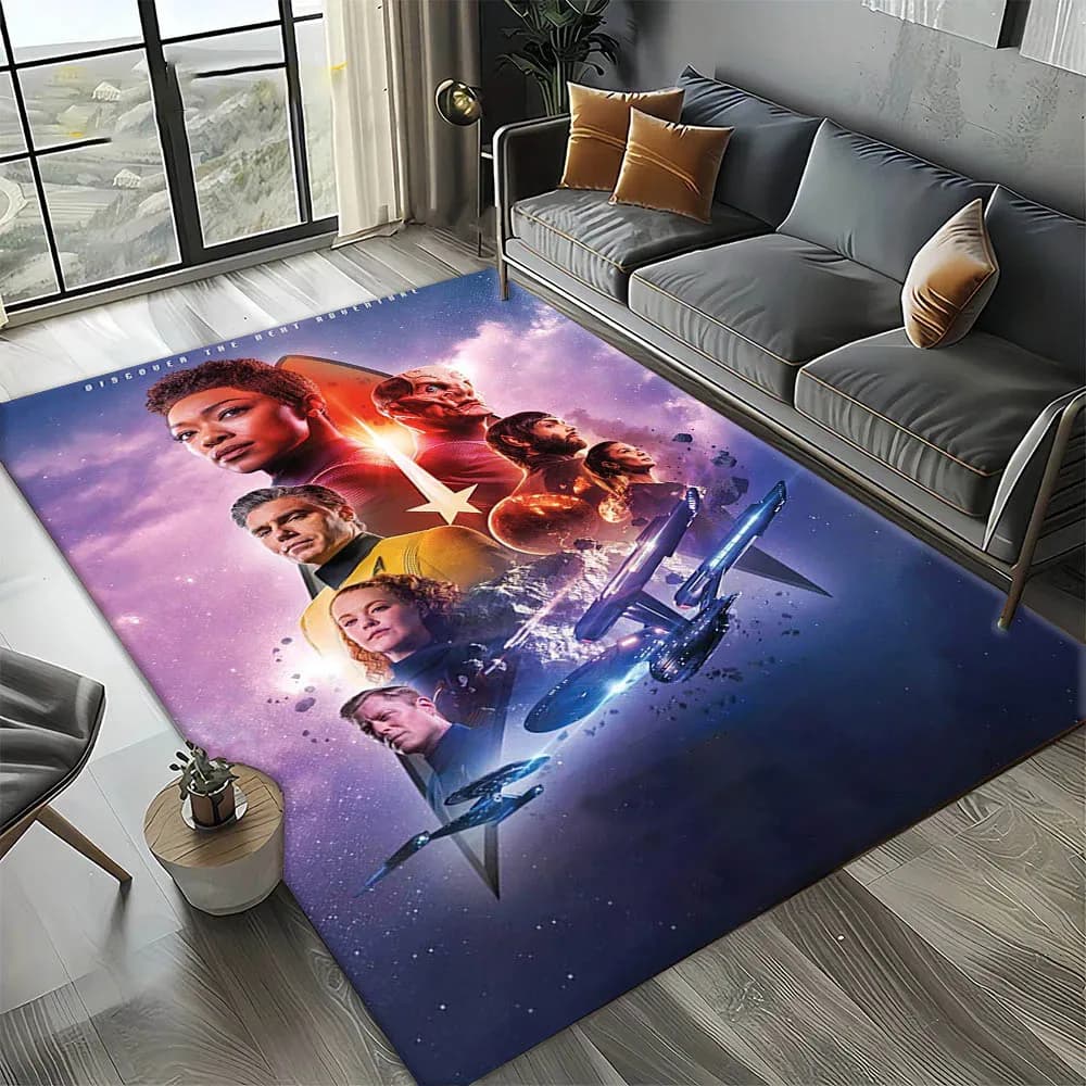 Classic Movie S-Star T-Trek-S Poster 3D Carpet Rug Art for Room Decor Home Bedroom Sofa Gift Kids Area Rug Non-slip Floor Mat
