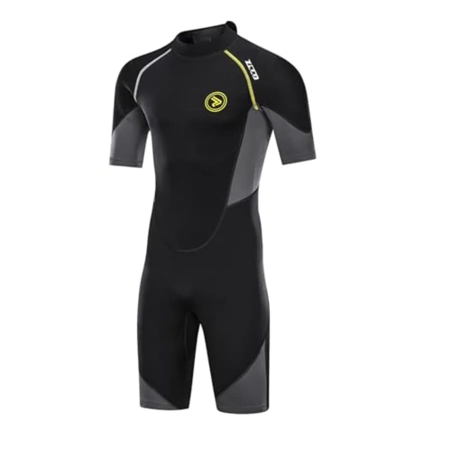 Muta da uomo 1.5/ in neoprene premium con cerniera posteriore, modello corto, per pesca subacquea, snorkeling, surf, canoa, immersioni subacquee