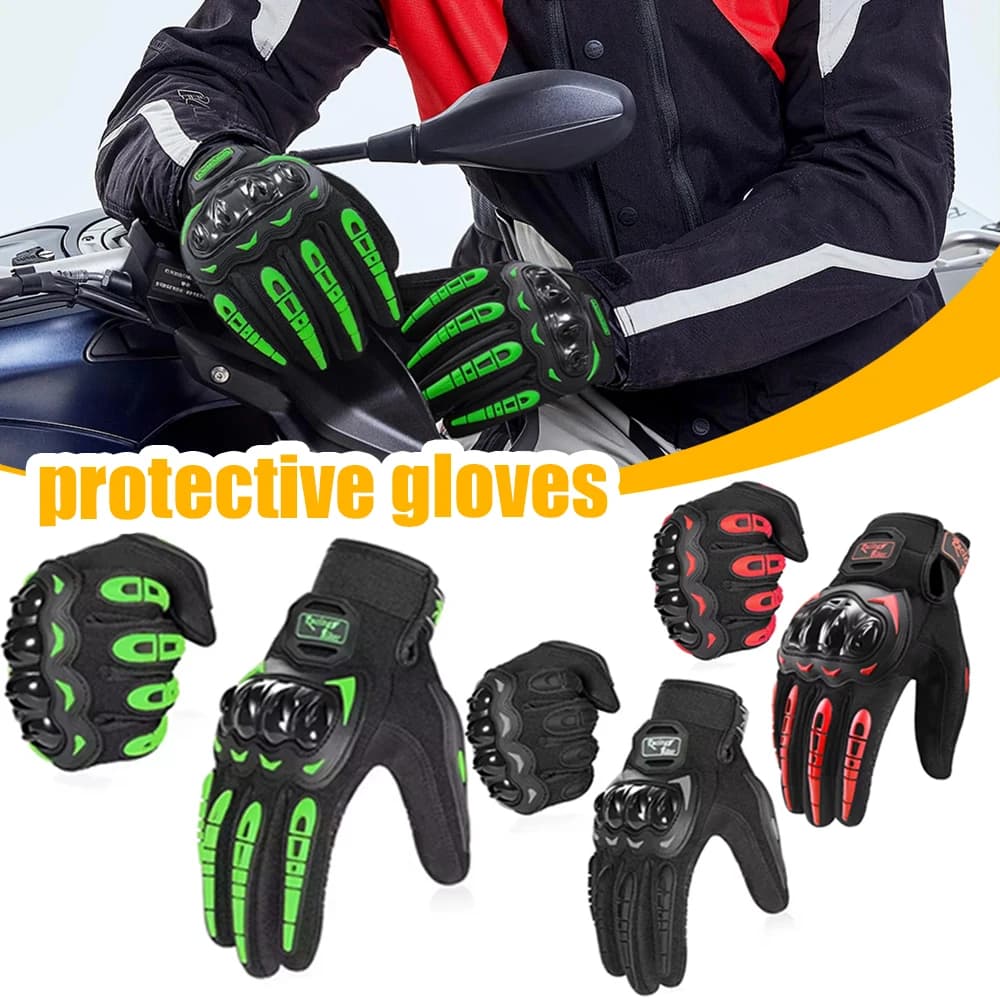 Guanti da Moto Touchscreen Integrali per Esterni con Protezione Nocche Rigide, Guanti Tattici Off-Road Unisex