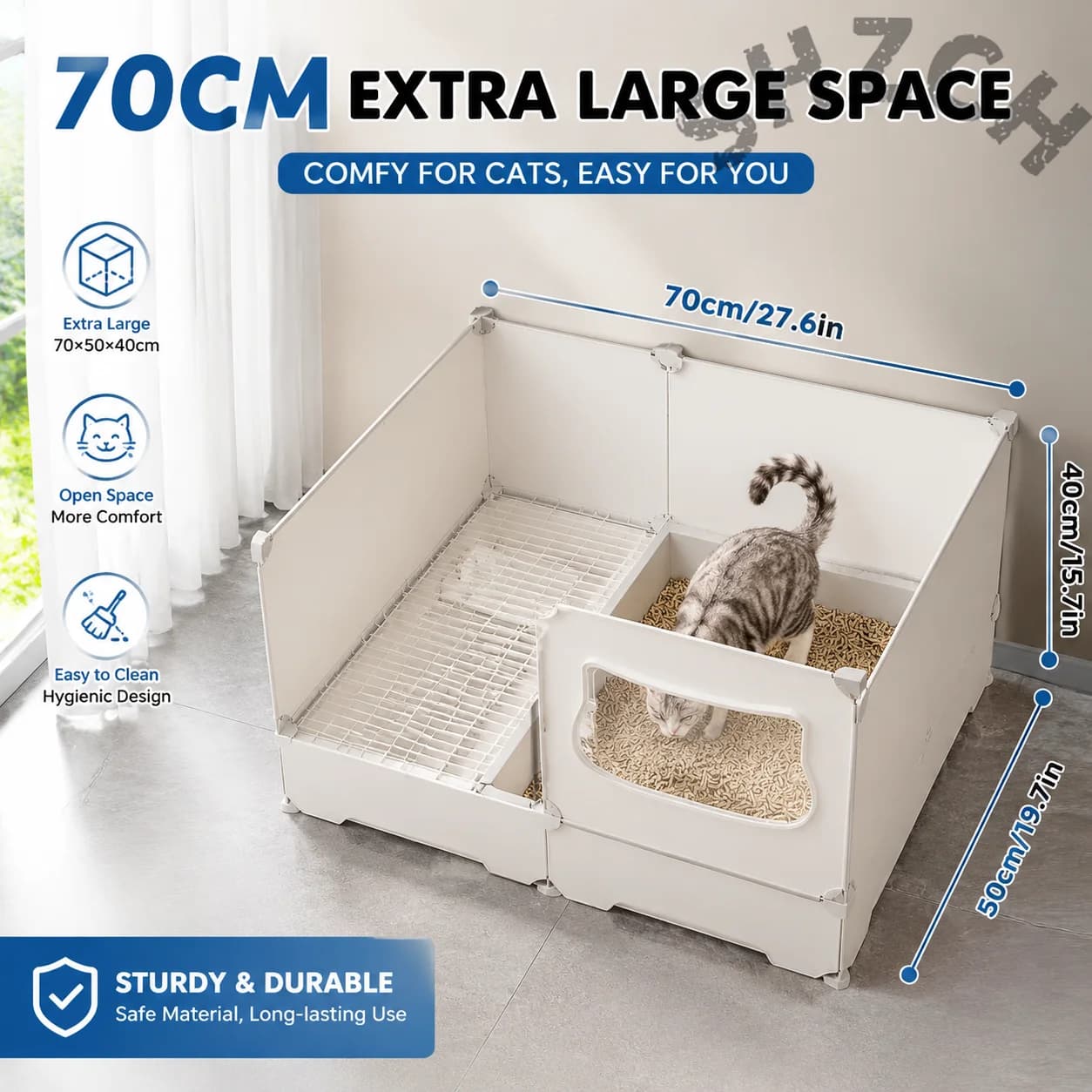 Cat litter cabinet anti-belt sand corridor cat litter box oversized splash-proof semi-closed toilet big litter box