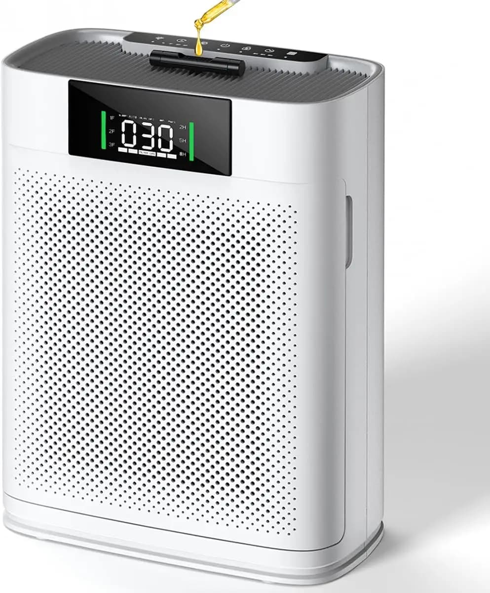 Purificatore d'Aria per Grandi Ambienti fino a 2300 Piedi Quadrati, Display PM2.5, Aromaterapia, Blocco Bambini per Animali Domestici e Famiglia