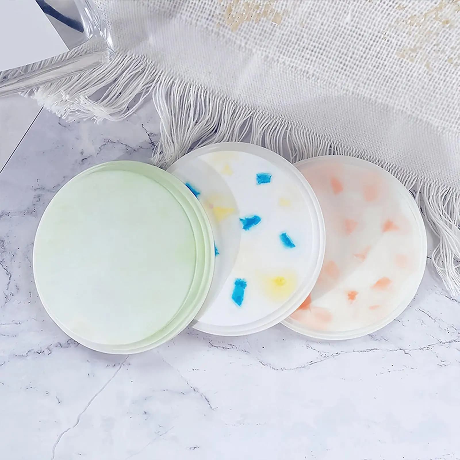 2Pcs Coaster Silicone Model DIY Epoxy Resin Casting Crafts Tool Supplies Ornament Display for Table Centerpiece Office
