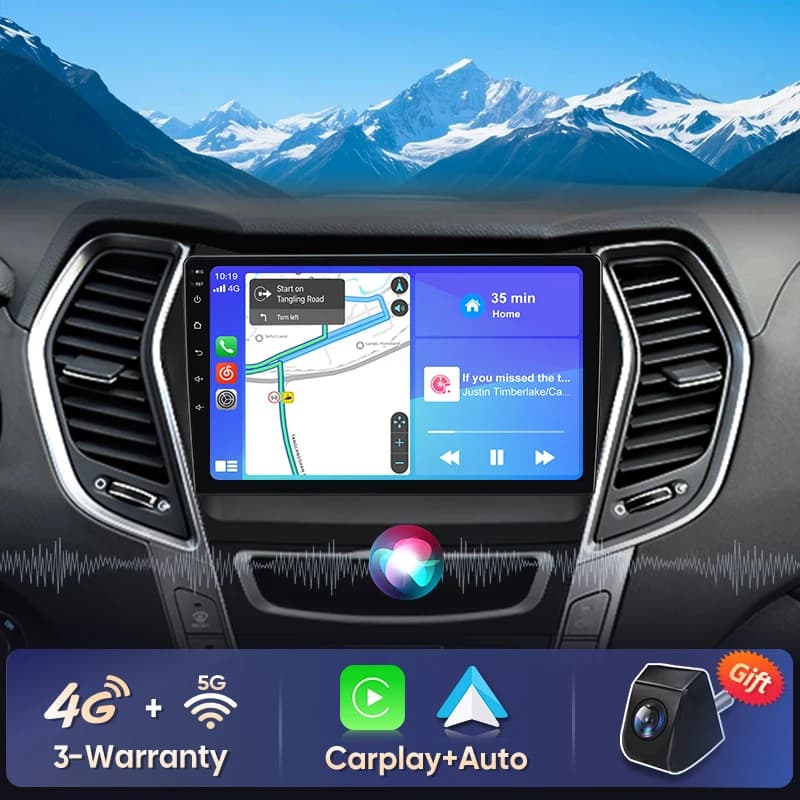 Litillbuly CarPlay Android Auto Autoradio per Hyundai IX45 Santa Fe3 Grand 2013-2017 GPS Sistemi Intelligenti Multimediale Autoradi