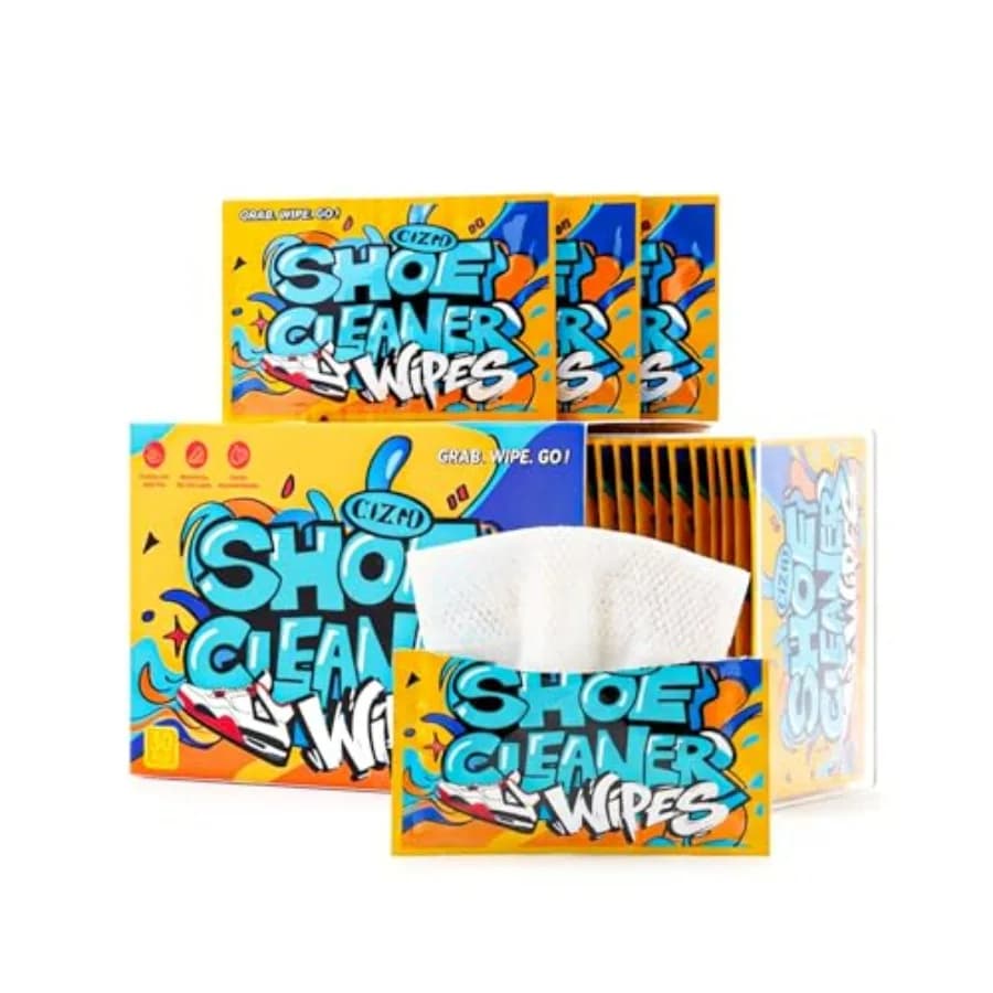 Shoe Cleaner Wipes, Shoe Cleaning Wipes for Sneakers, Leather, Canvas, Portable On-the-Go Shoe Care for Stain Removal